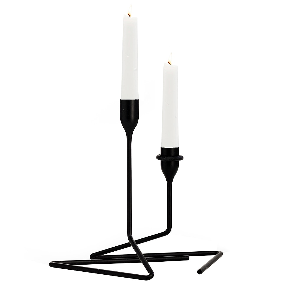 Puzzle Ljusstake 2 delar Svart