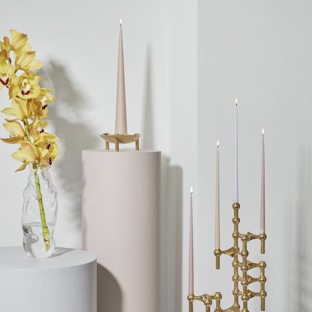 Stoff Nagel Kronljus 29 cm 6-pack Soft Rose