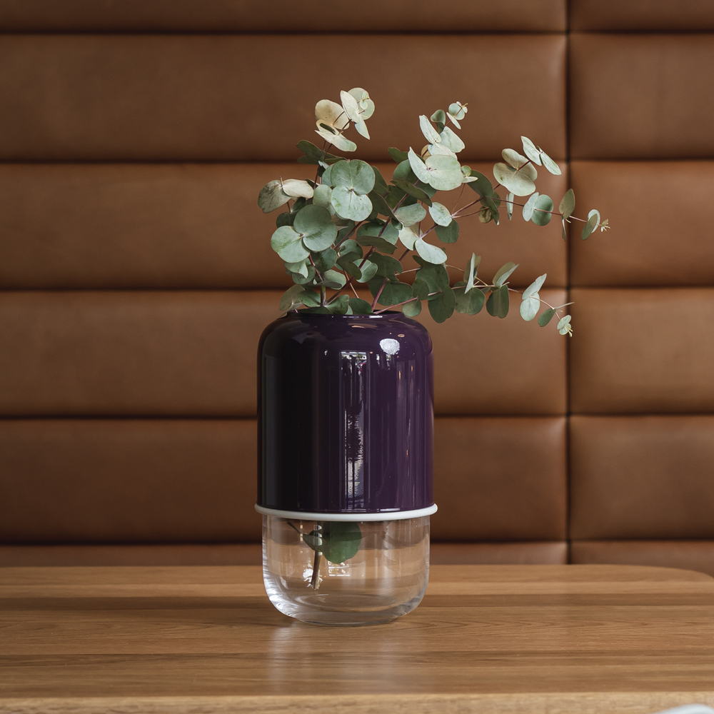 Kapsel Justerbar Vas Glas Lila/Klar