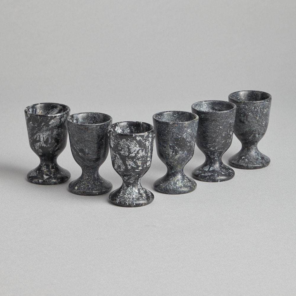 SÅLD Äggkoppar i Marmor 6 st