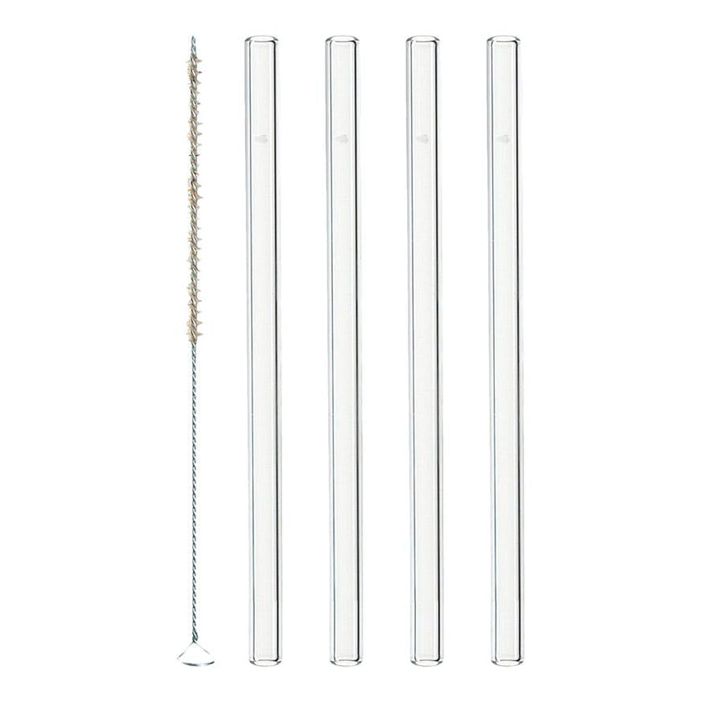 Ciao Sugrör Glas 4-pack + Borste