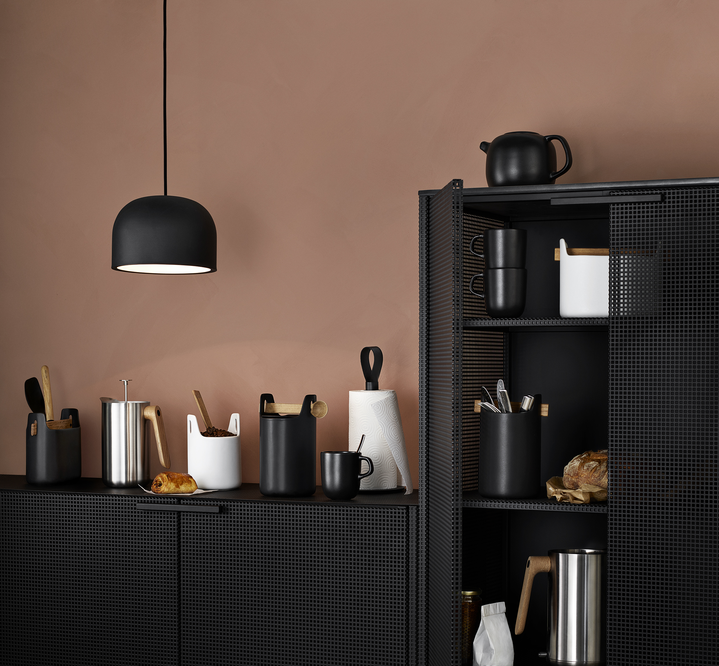 Toolbox Förvaringsburk sked & lock 15 cm Svart