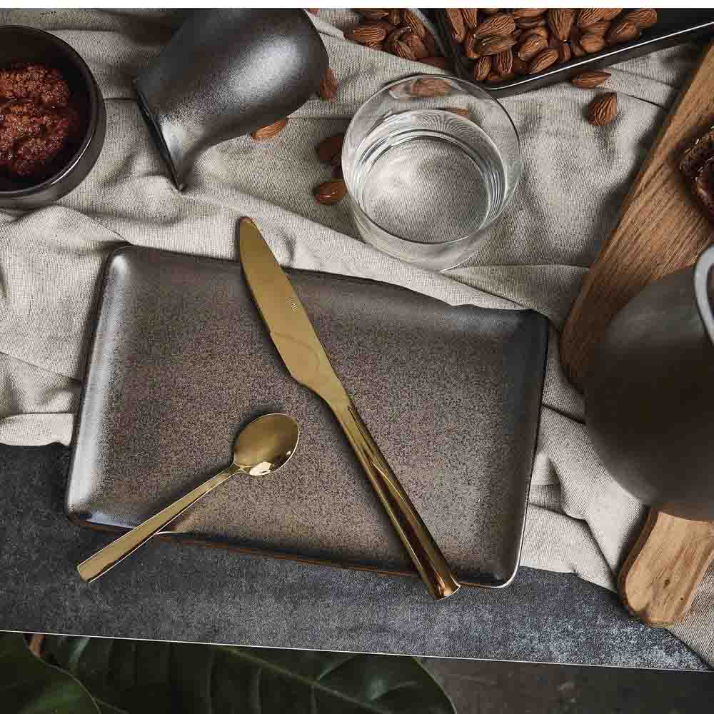 Raw Tallrik rektangulär 23,5x15 cm Brun Metallic