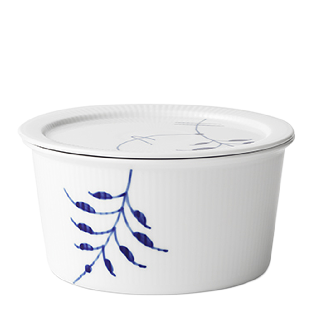 Blue Fluted Mega Skål med lock 1 L