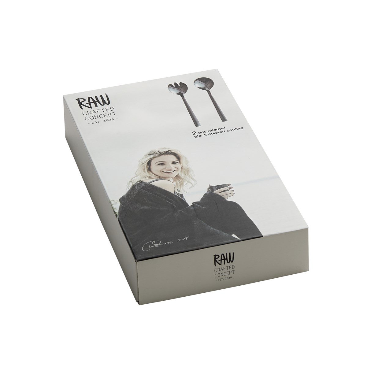 Raw Salladsset 2 delar Svart