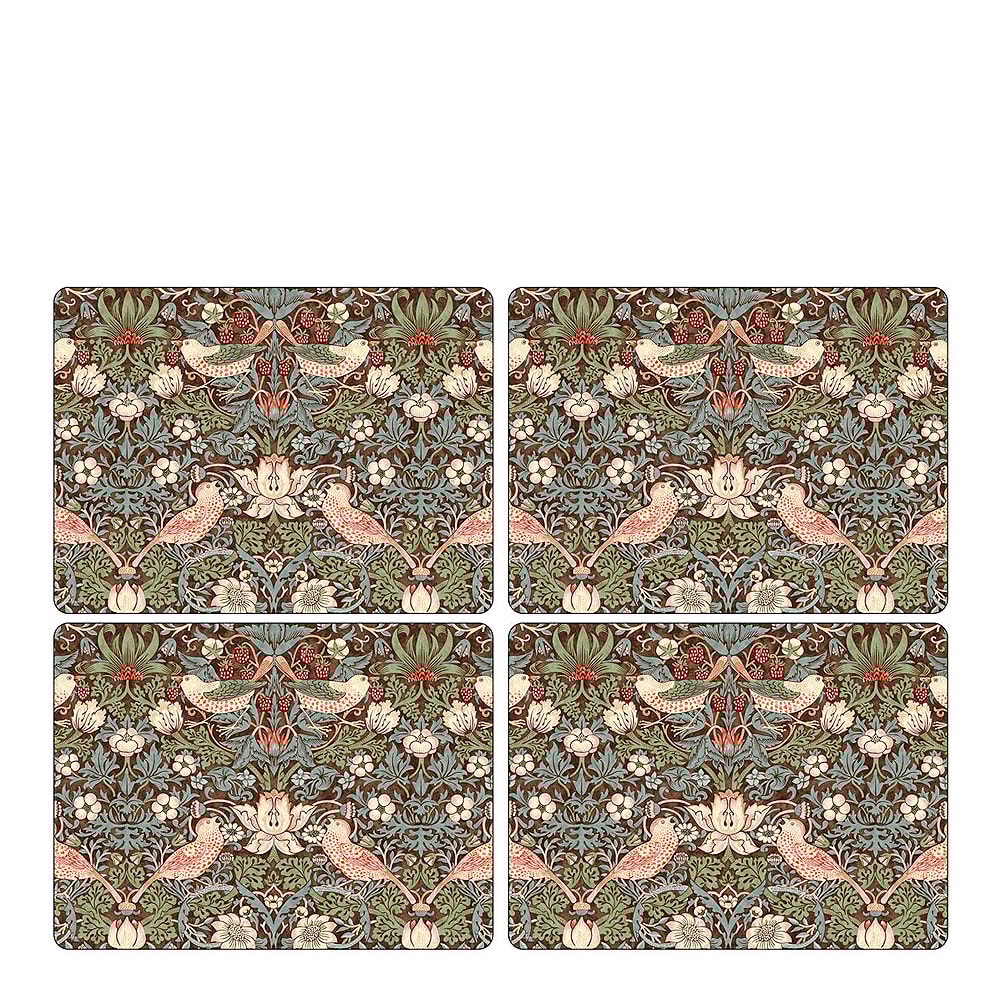 Strawberry Thief Tablett 30x40 cm 4-pack Brun