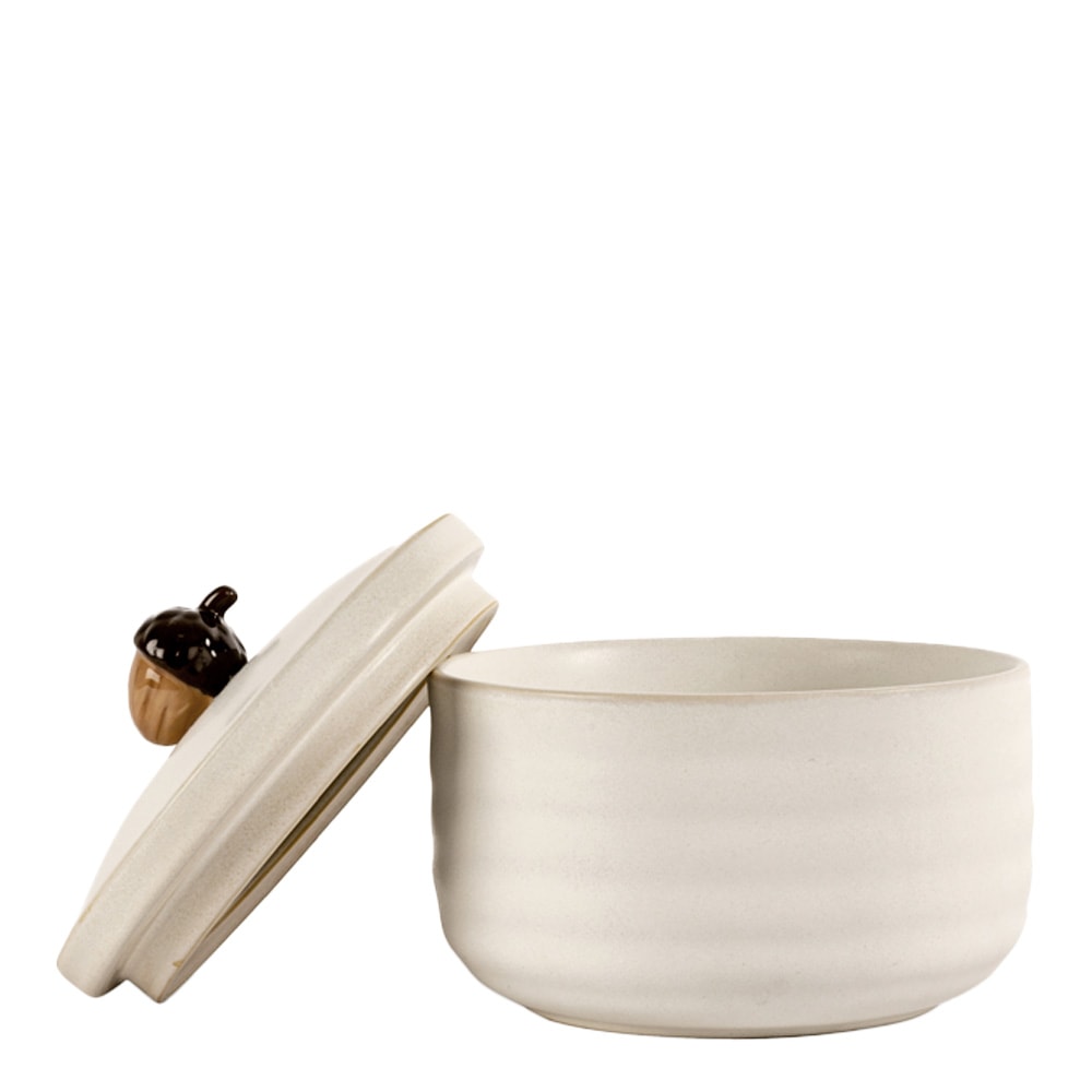 Ellen Ekollonburk med lock 7,5 cm Benvit