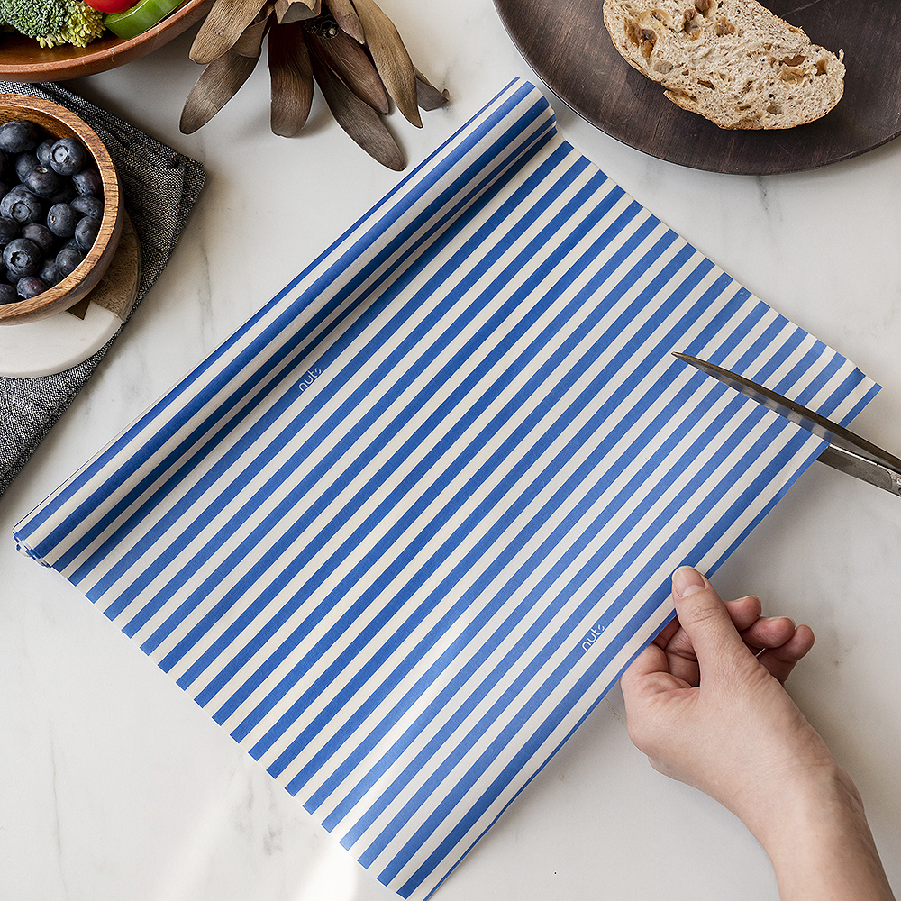 Bivaxduk Rulle Ränder 30x90 cm Blå