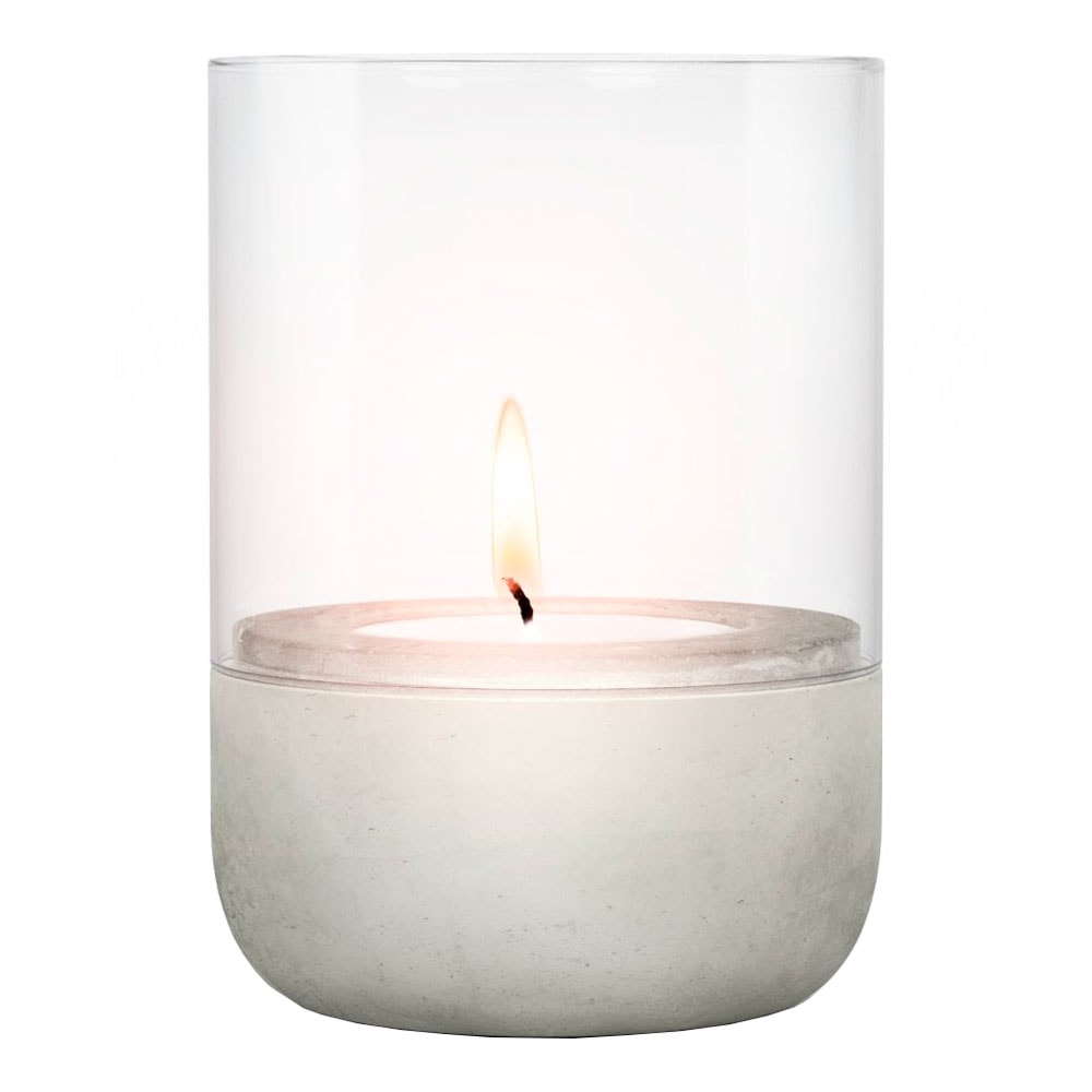 Calma Stormlykta med ljus 14 cm Ljusgrå