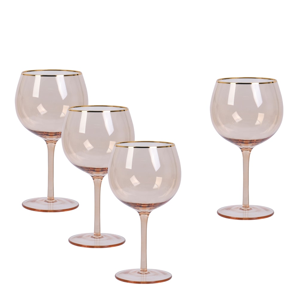 Ginglas med Guldkant 60 cl 4-pack Soft Pink