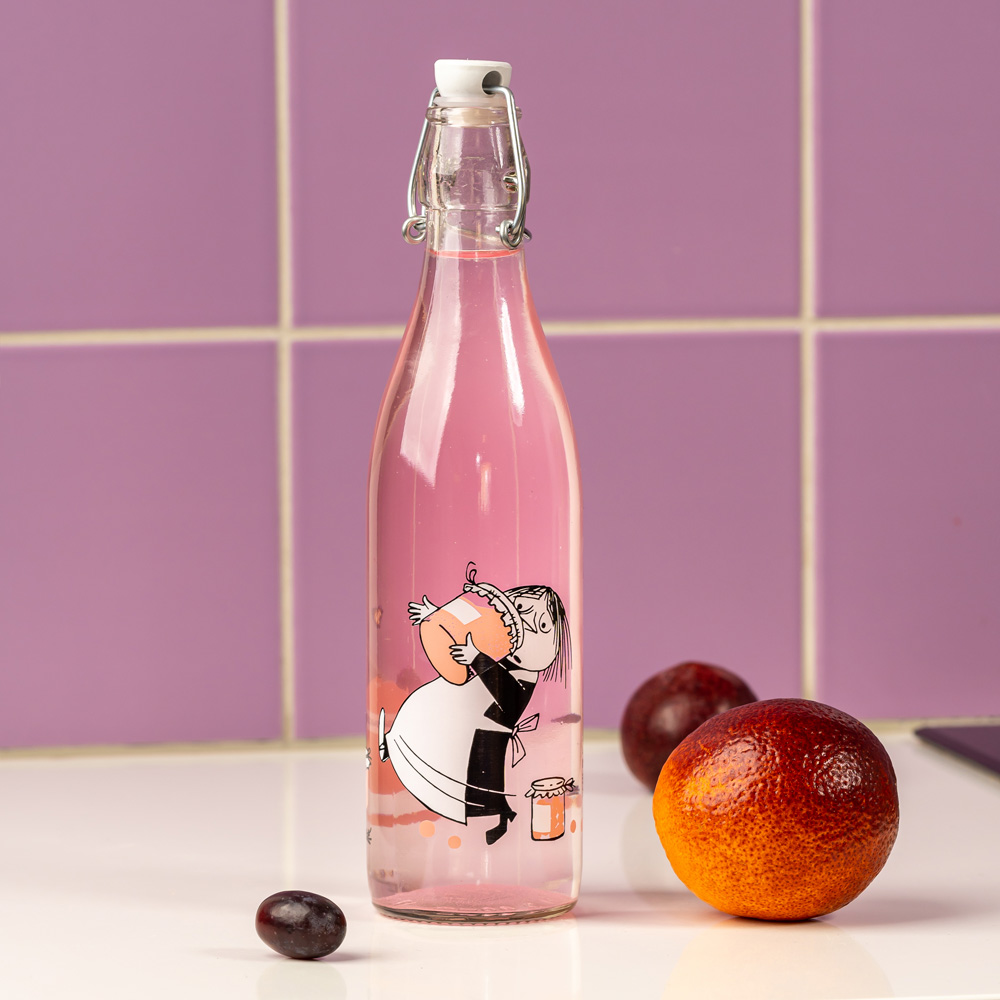 Mumin Glasflaska Marmalade 0,5 L Klar/Rosa