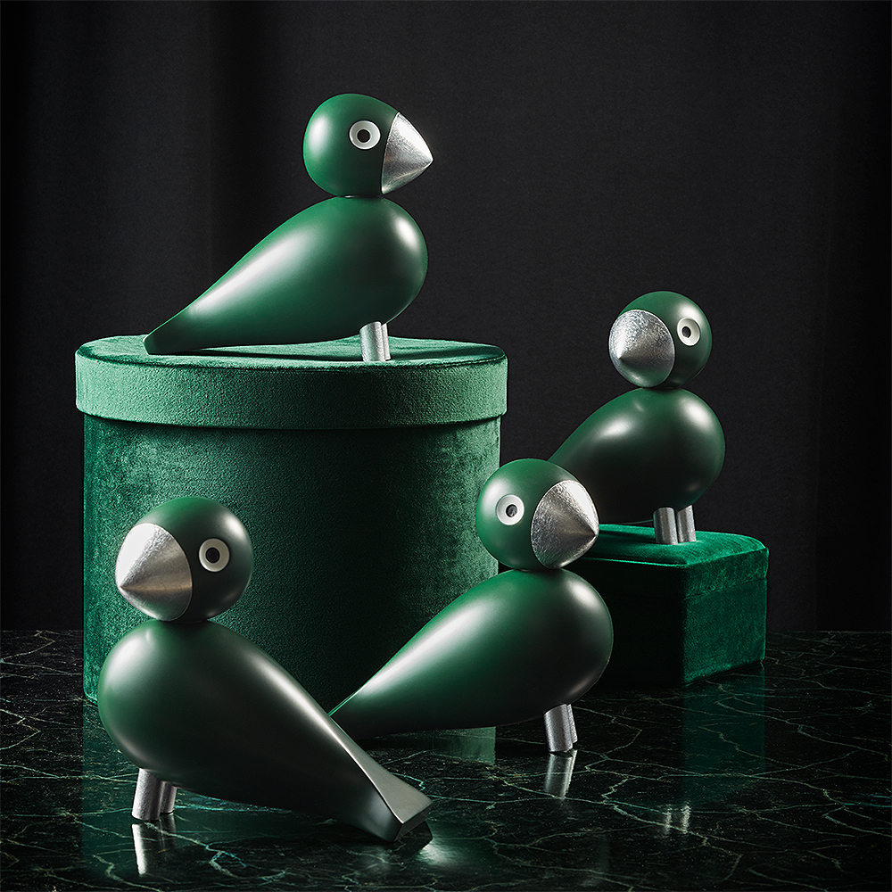 Sångfågel 15,1 cm Grön/Silver