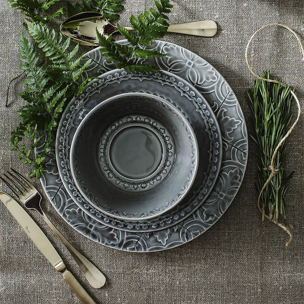 Rua Nova Tallrik flat 22 cm Grå