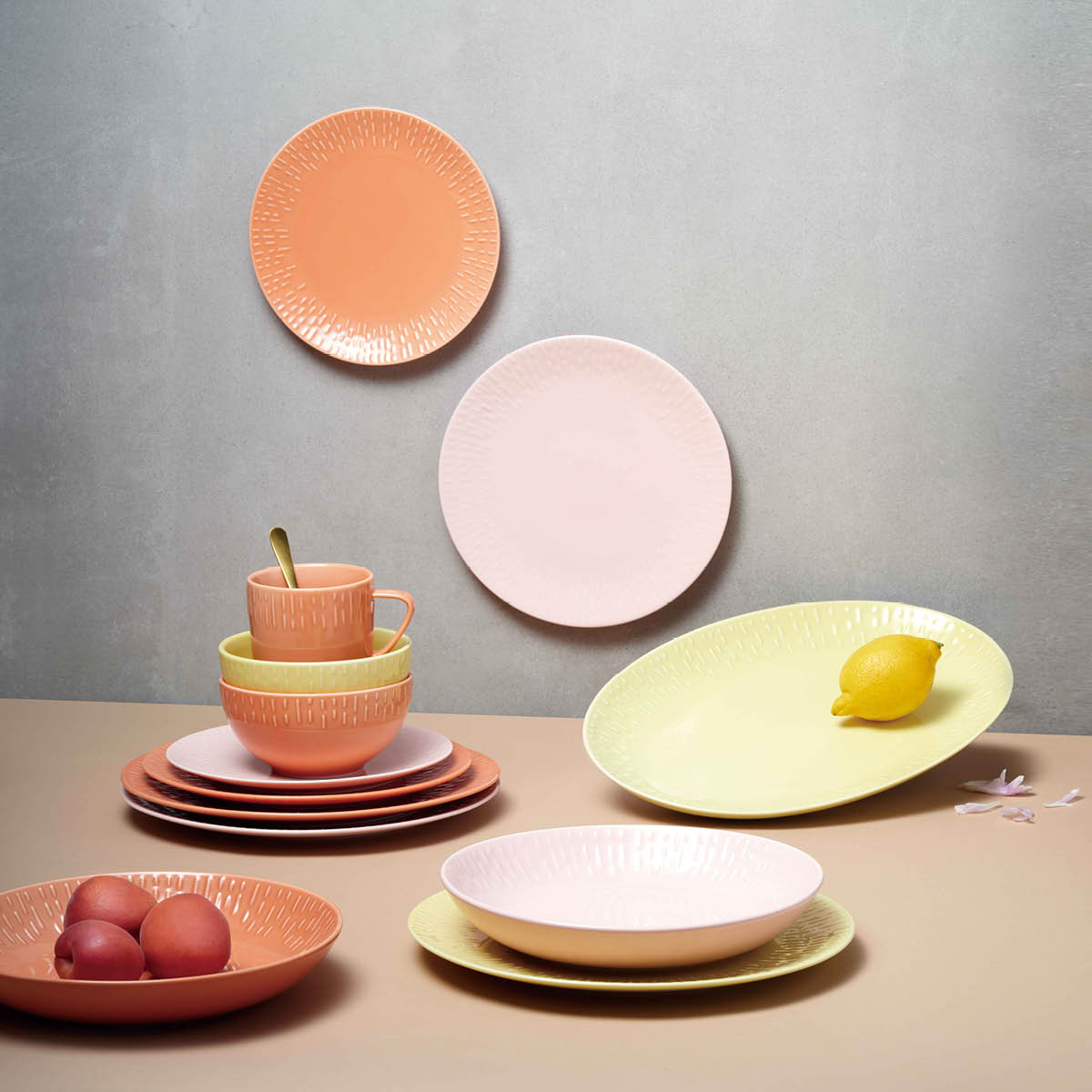 Confetti Desserttallrik 21 cm Aprikos