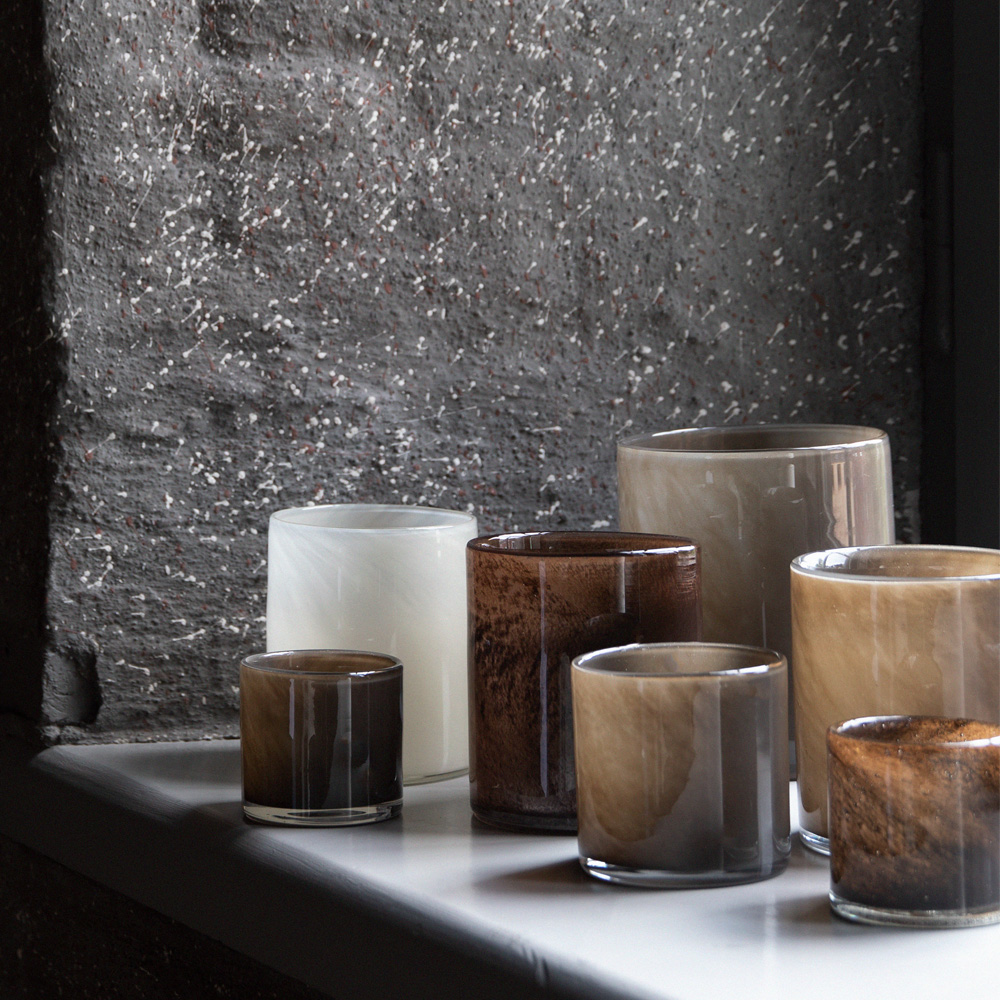 Lyric ljuslykta 8x8 cm Taupe