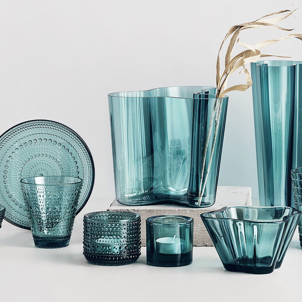 Kastehelmi Ljuslykta 6,4 cm Havsblå