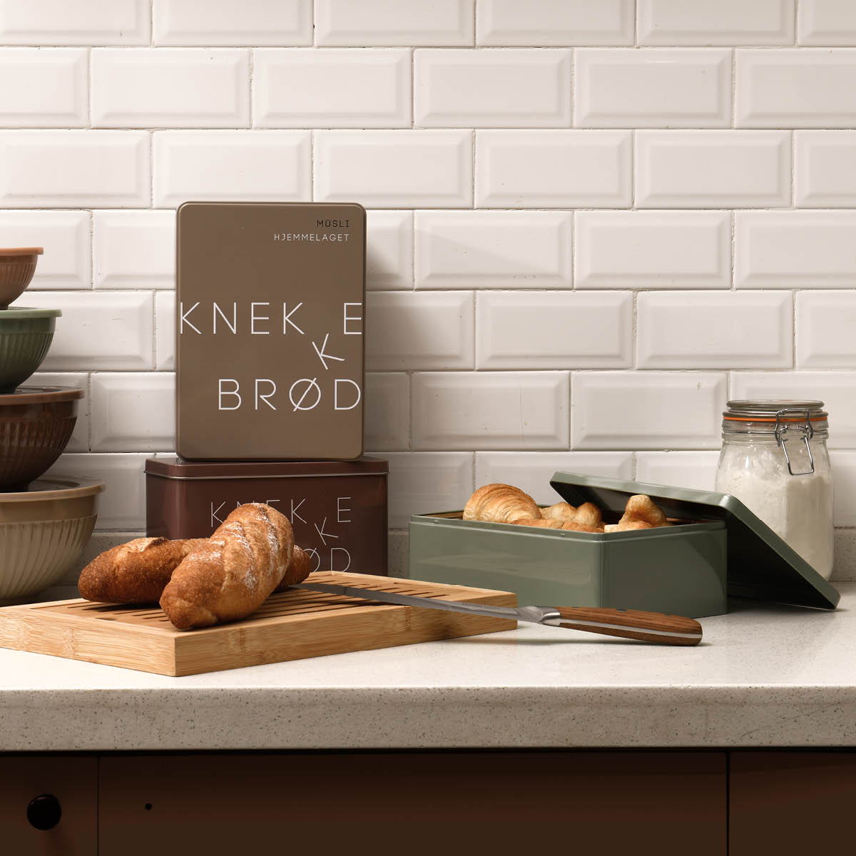 Knekkebröd Förvaringslåda 3L Blå-Grön