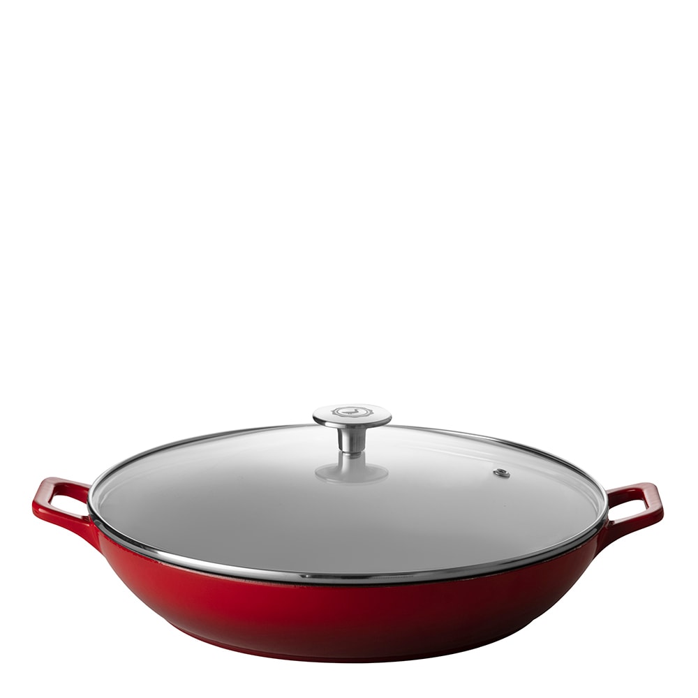 Stenfors Buffetgryta med glaslock 3 L Röd