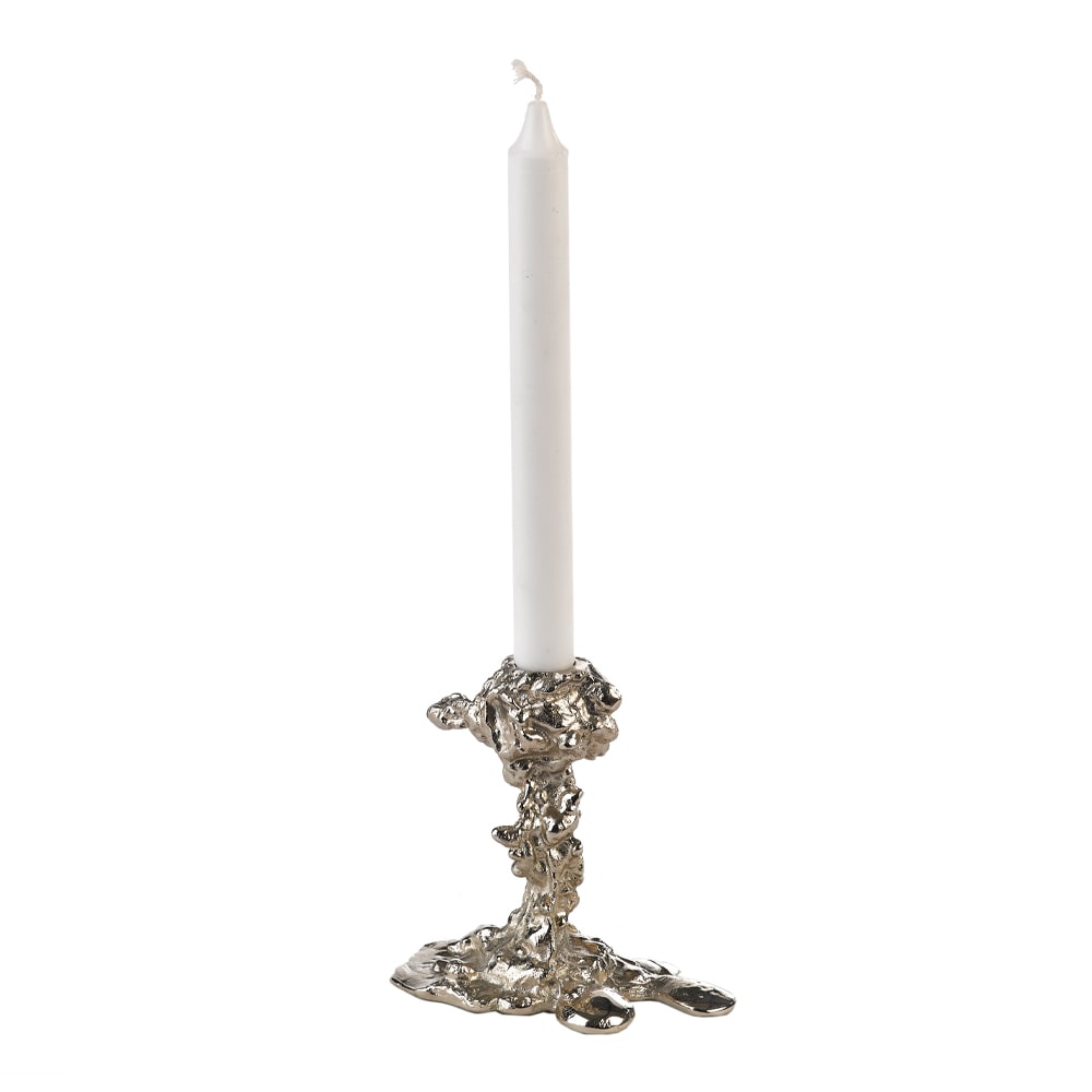 Drip Ljusstake 14 cm Silver