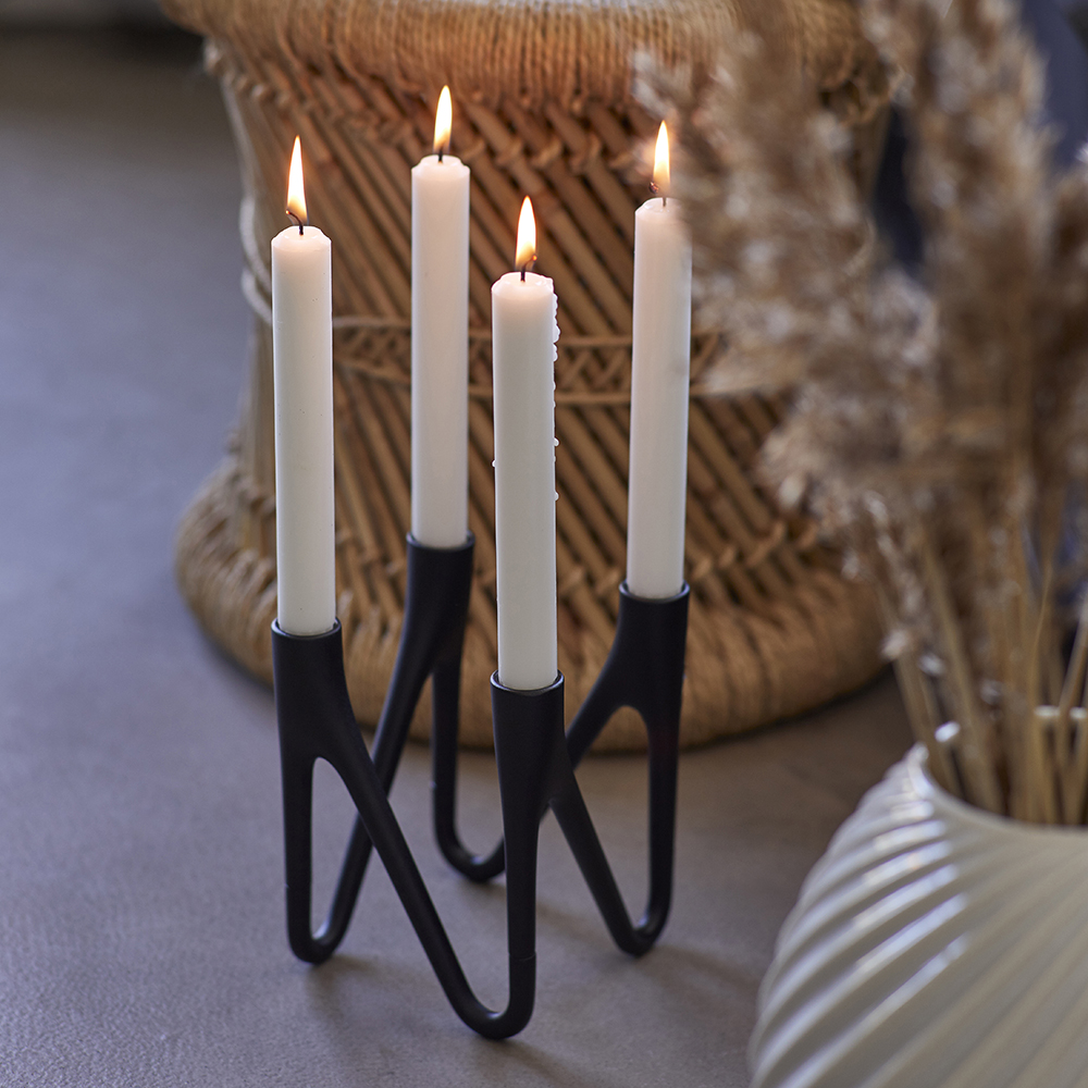 Roots Ljusstake 4 ljus Svart