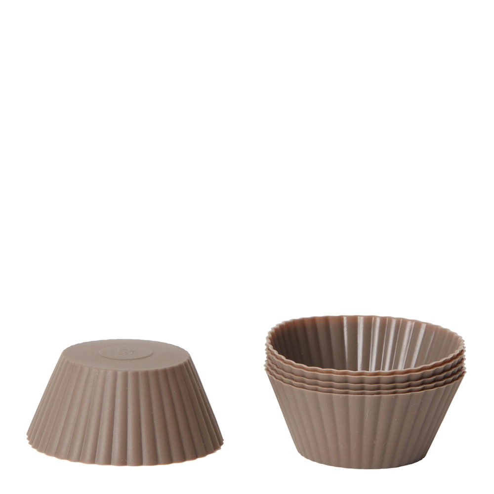 Muffinsfom i silikon 12-pack Brun