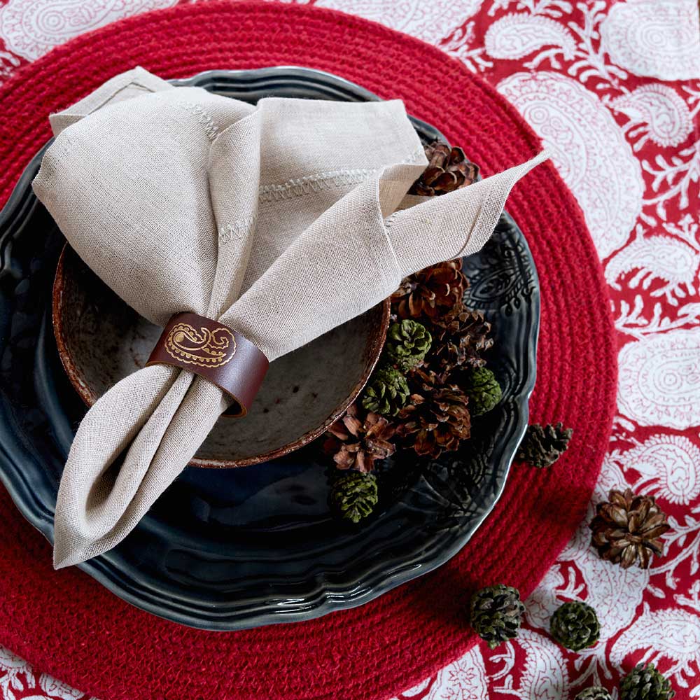 Embroidery Servett Lin 50x50 cm Natur