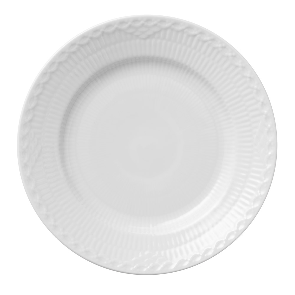 White Fluted Half Lace Tallrik 17 cm