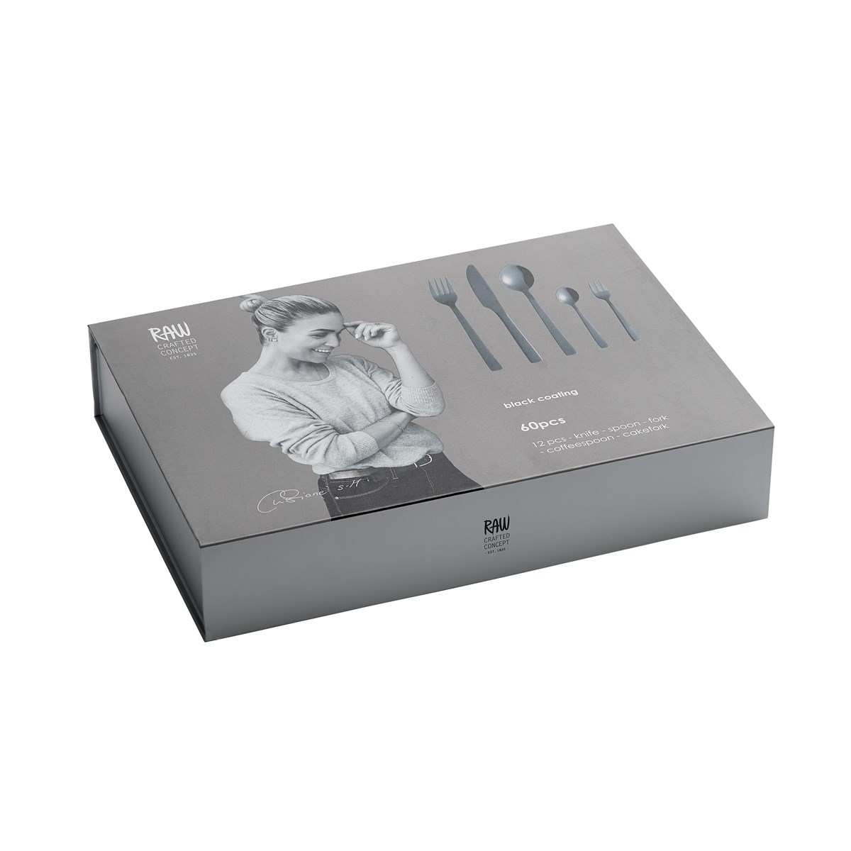 Raw Bestickset 60 delar Svart