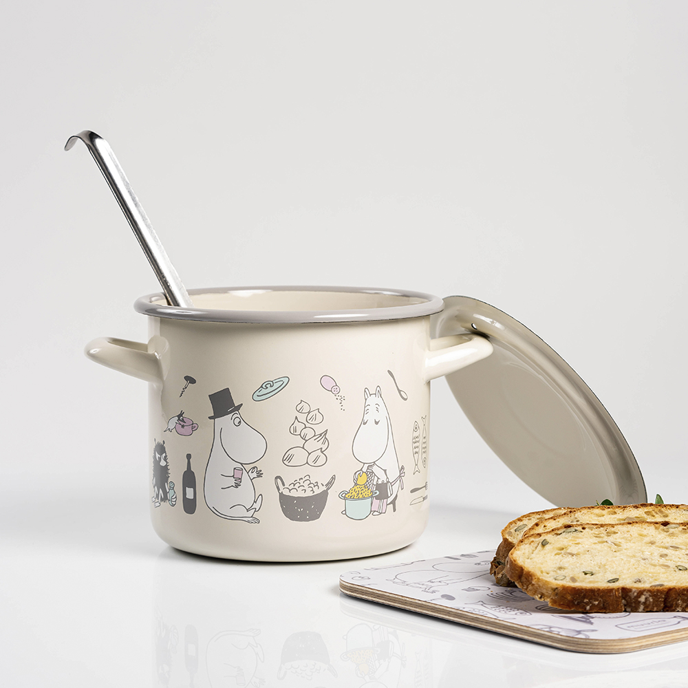 Mumin Kastrull med lock 2,5 L Beige