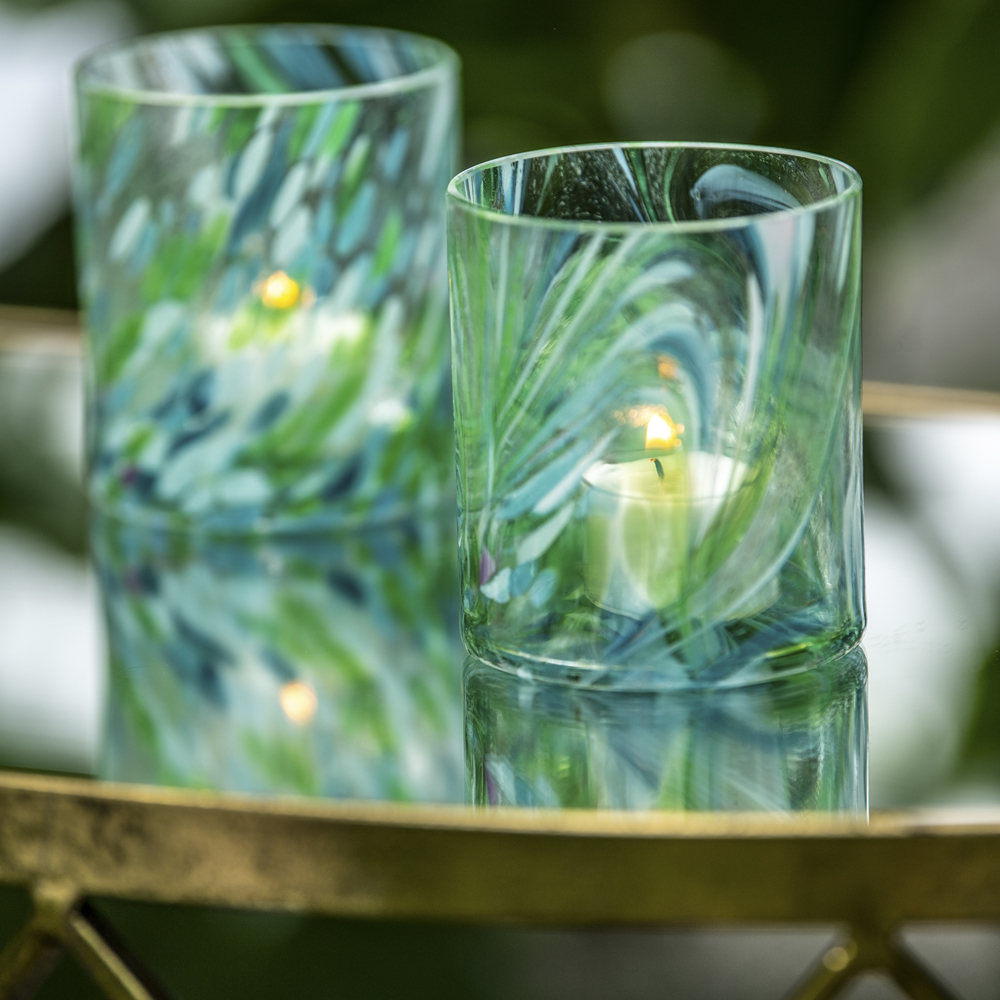 Swirl Ljuslykta 9 cm Grön