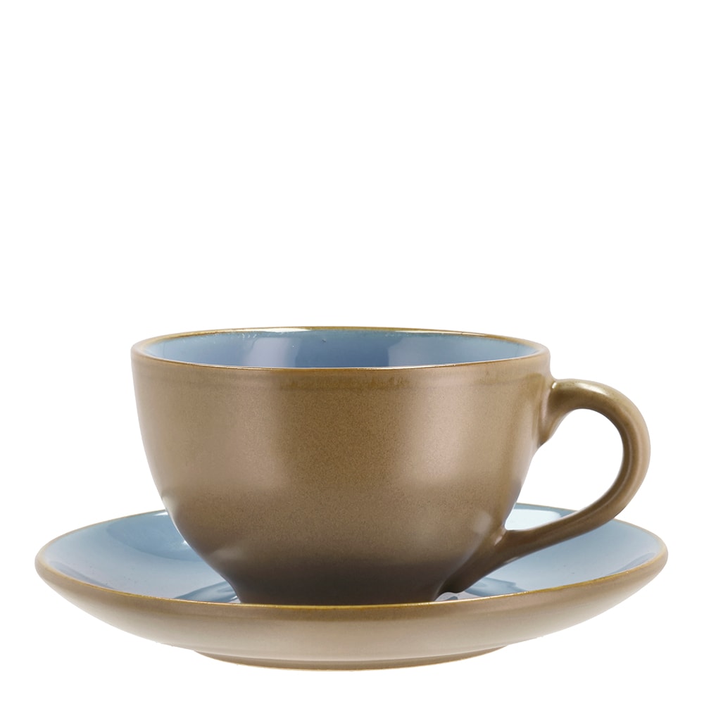 BITZ Kopp med fat 24 cl Wood/Ocean