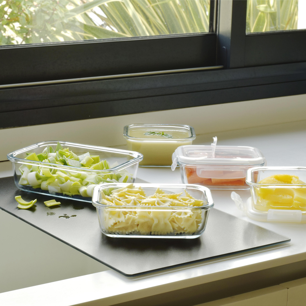 Förvaringsbox 5 delar Klar/Vit