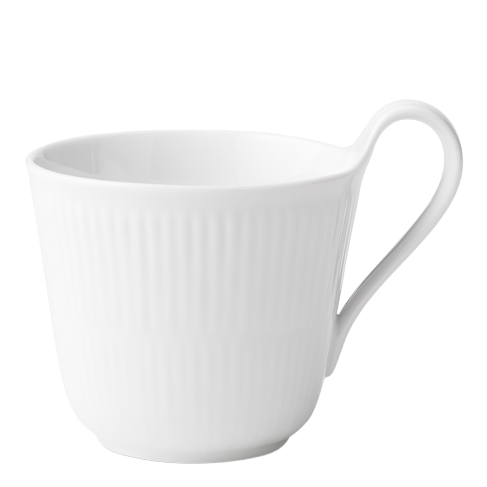 White Fluted Kopp 33 cl högt handtag