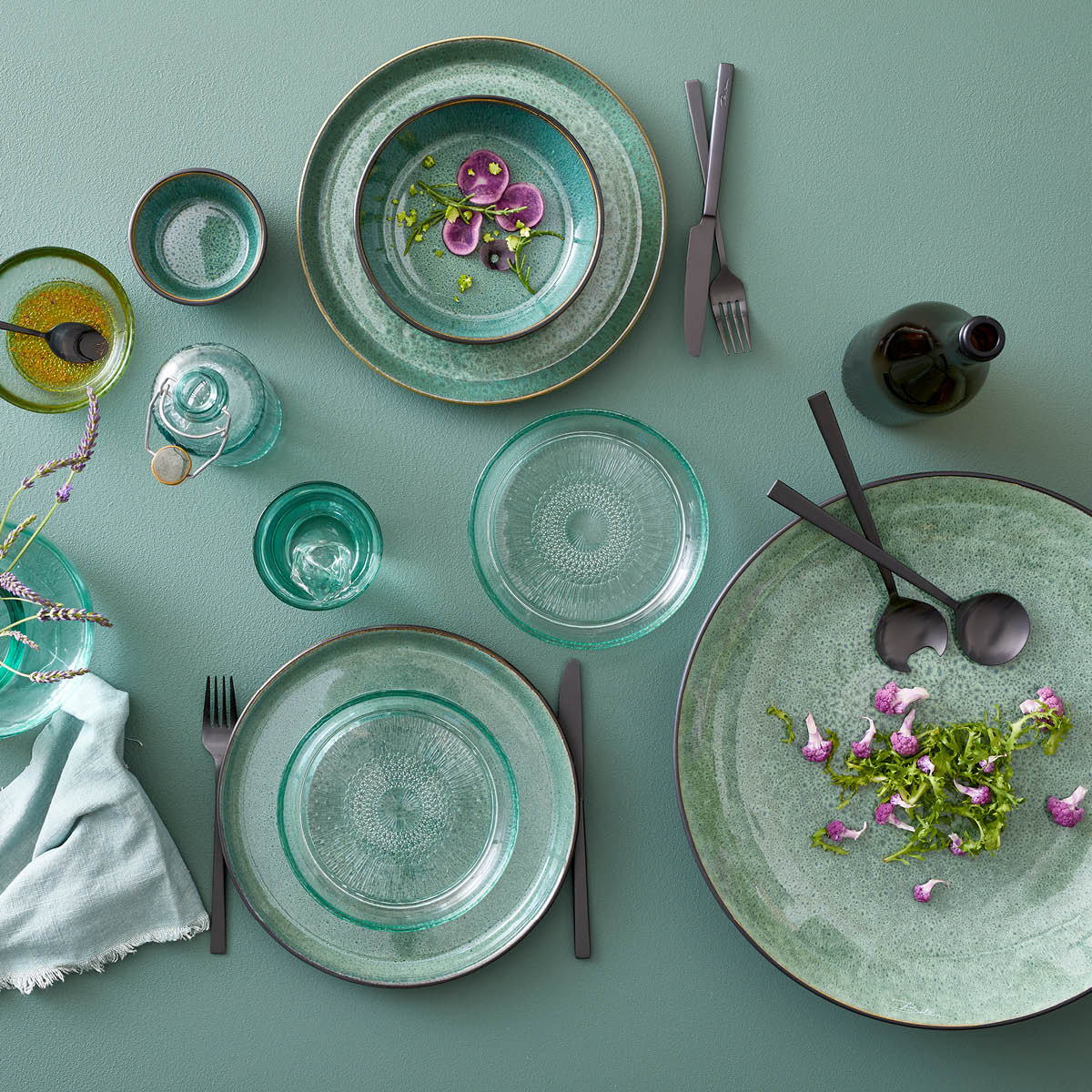 Salladsbestick Svart matt