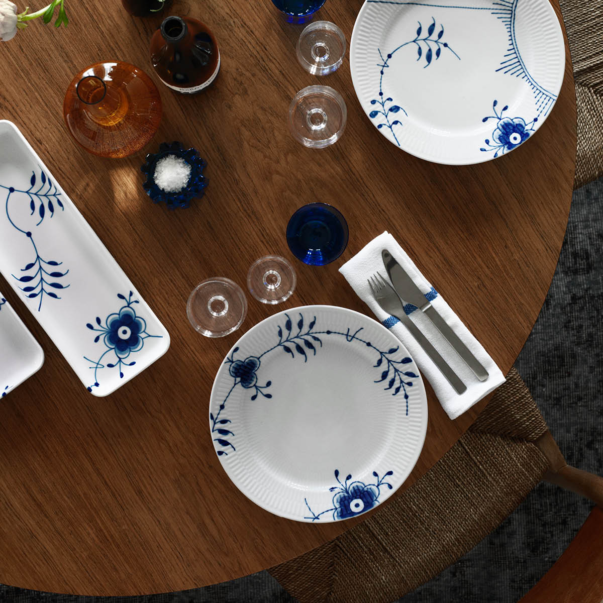 Blue Fluted Mega Fat 36x12 cm