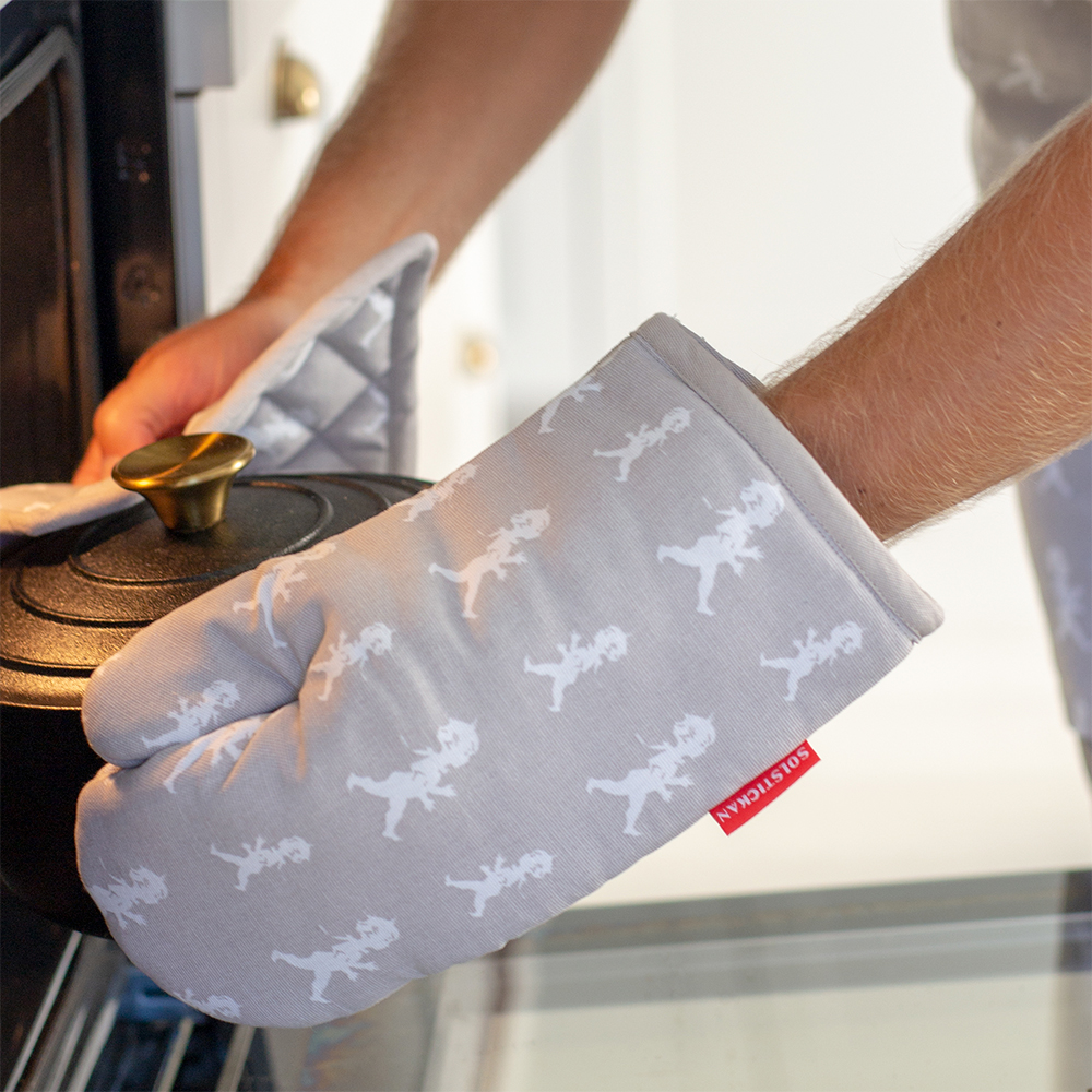 Handduk + Grillvante Grå