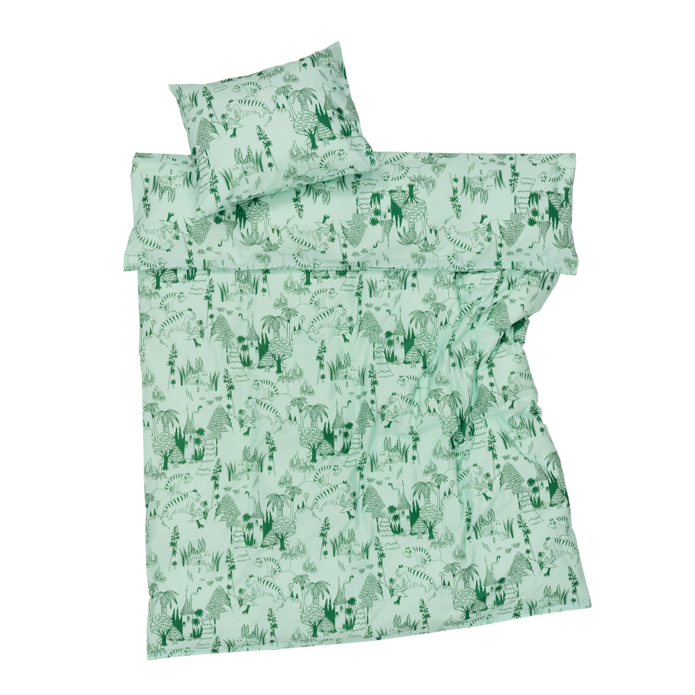 Mumin Bäddset 150x210 cm Trädgårdsfest Grön
