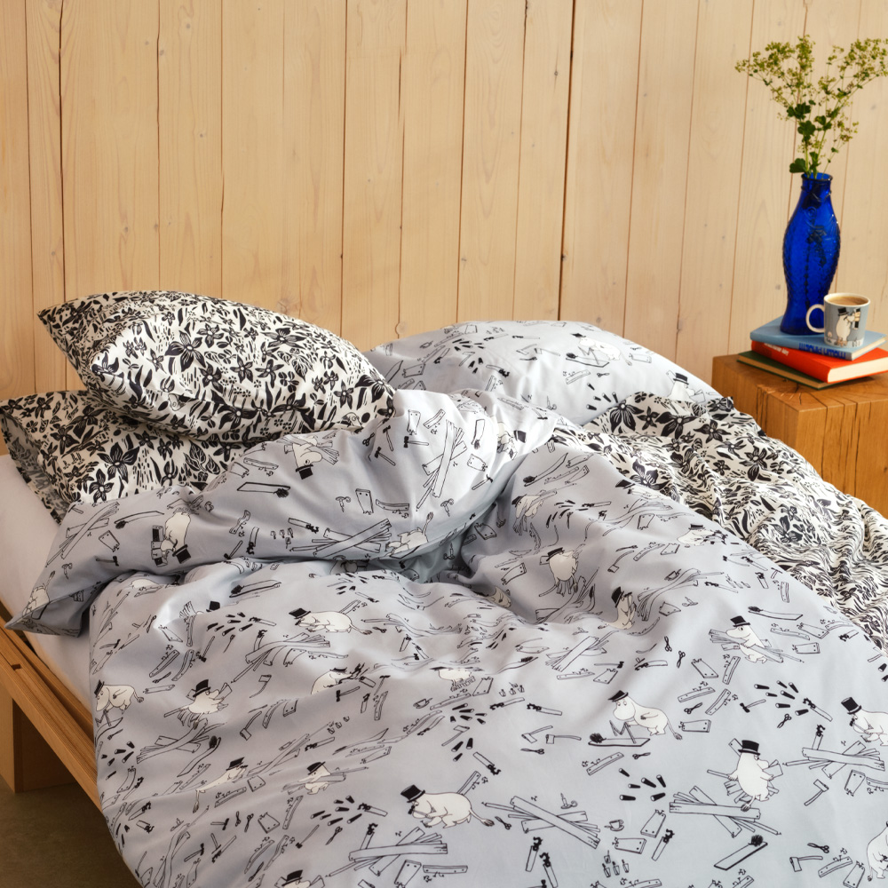 Mumin Bäddset 150x210 cm Muminpappa Grå