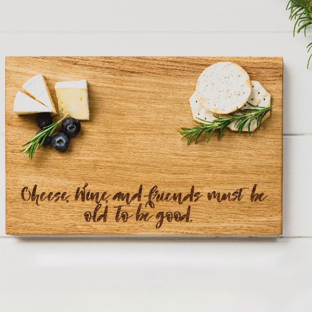 Skärbräda Ek Cheese Wine & Friends 30x20 cm
