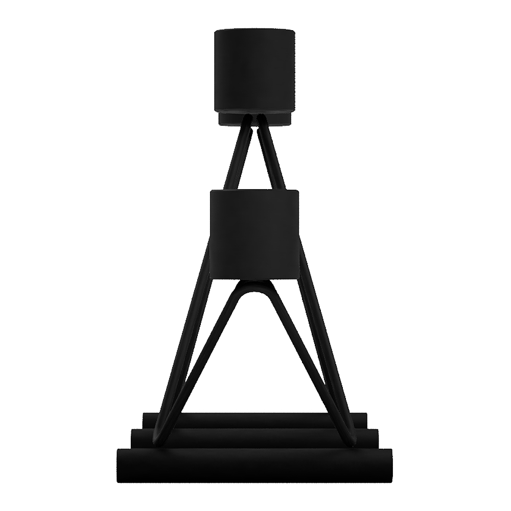 Vinkel Ljusstake 4 ljus Svart