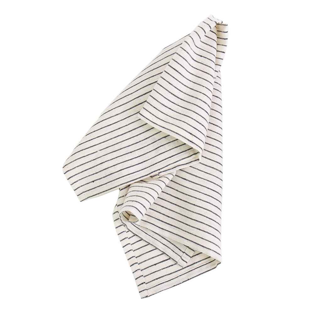 Eco Handduk 50x70 cm Eco Thinstripe Svart