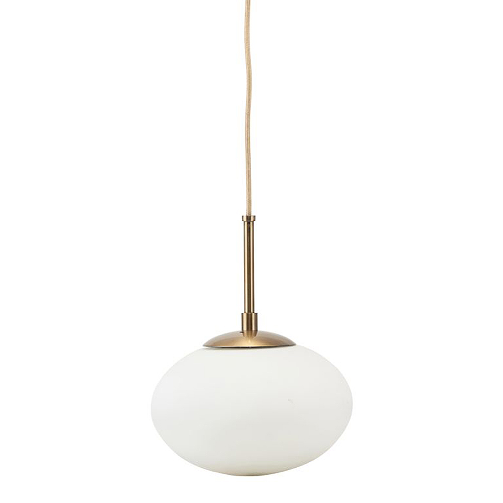 Opal Taklampa 22 cm Vit/Mässing