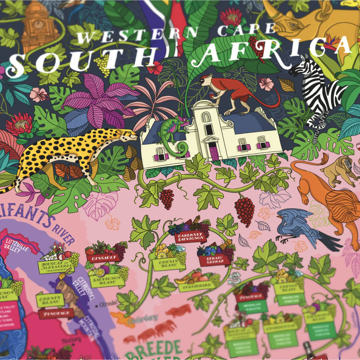 Vinpussel - Sydafrika 1000 bitar Rosa