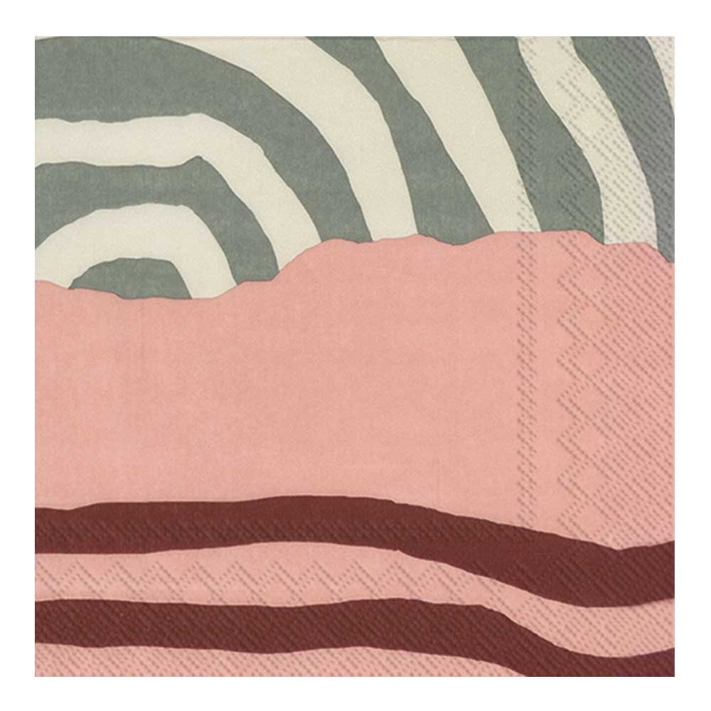 Servett Vuosirenkaat 33x33 cm Beige, grön, rosa