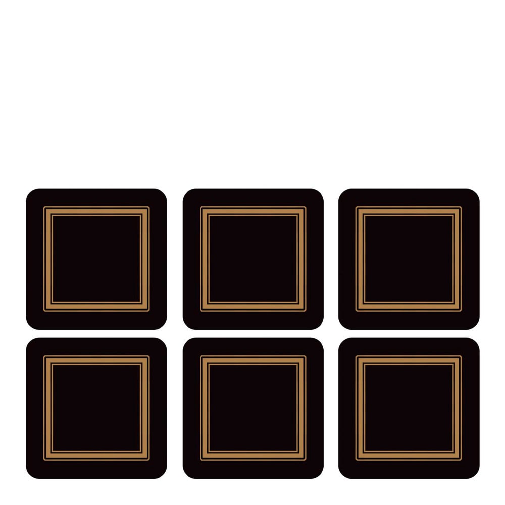 Classic Glasunderlägg 6-pack Svart