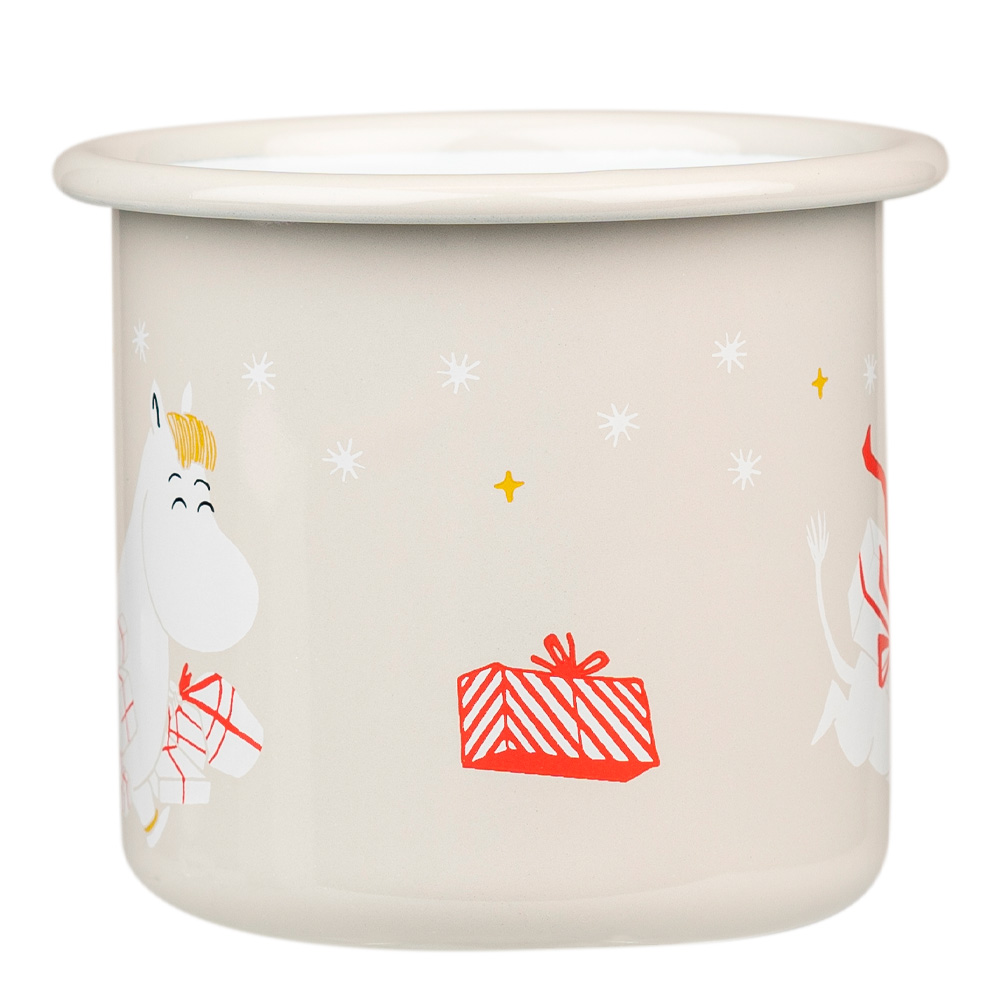 Mumin Emaljmugg Gifts 37 cl Beige