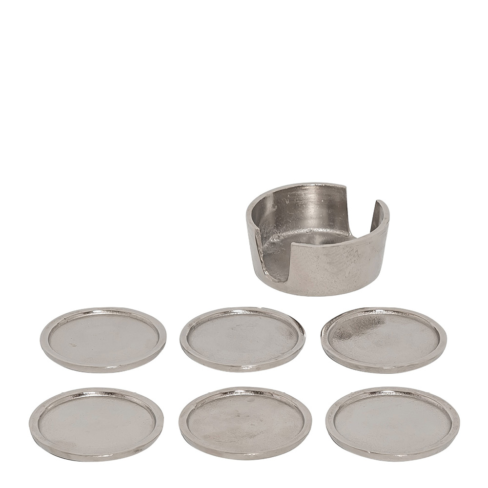 Glasunderlägg 9 cm Silver