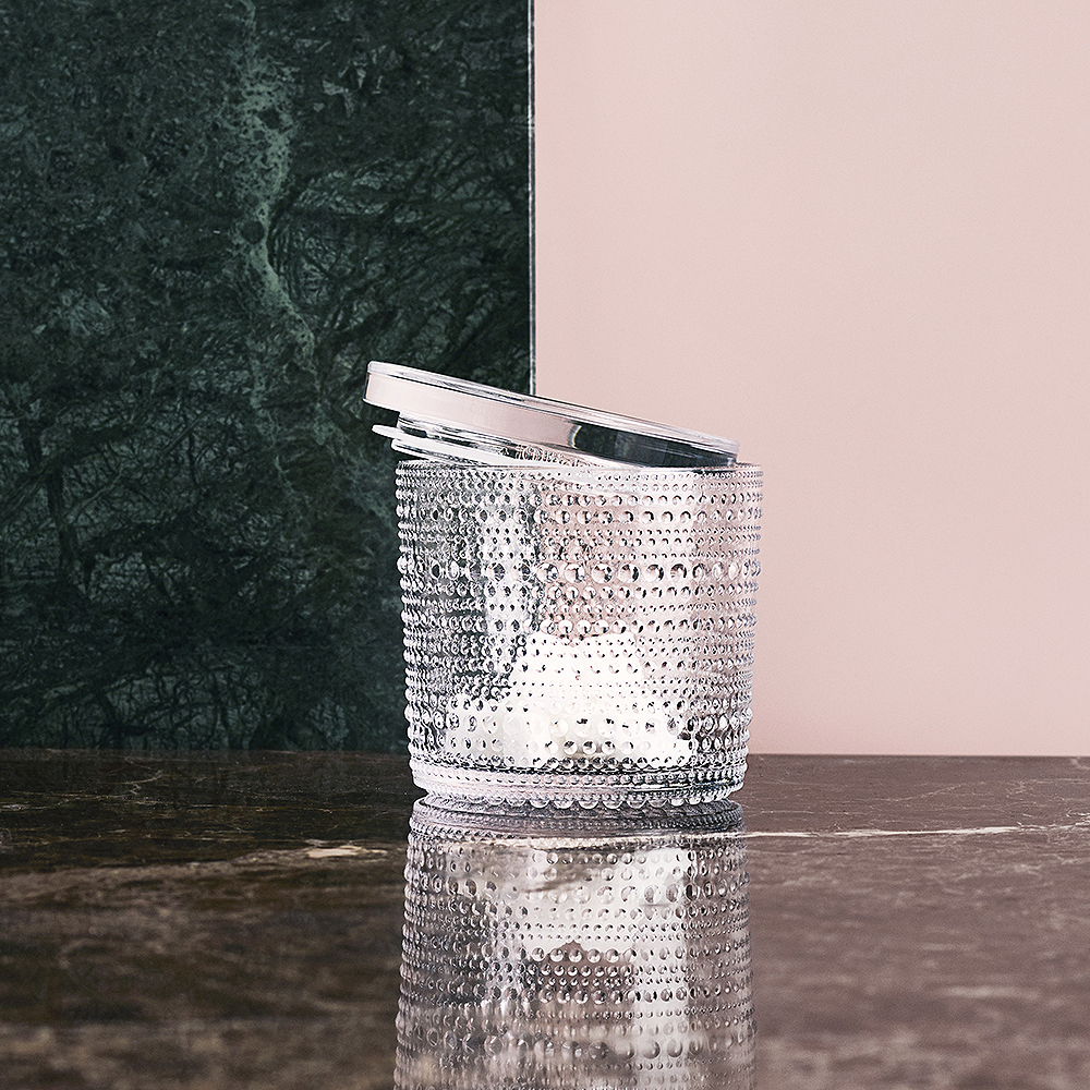 Kastehelmi Burk med lock 11 cm Klar