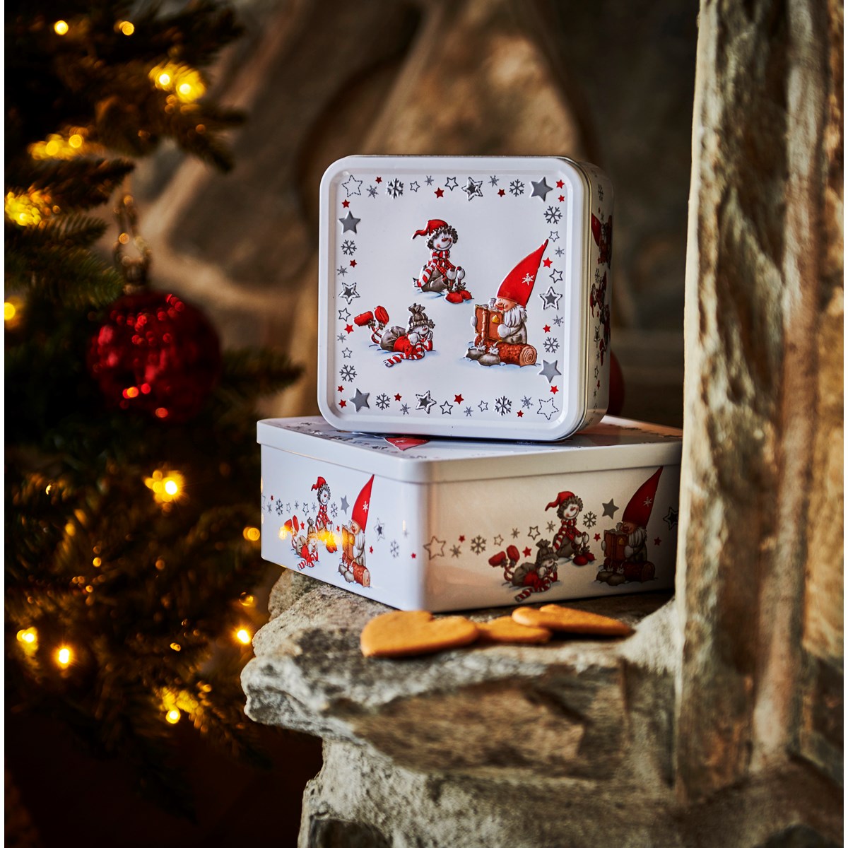 Julsnack Kakburk 2-pack Vit/Röd