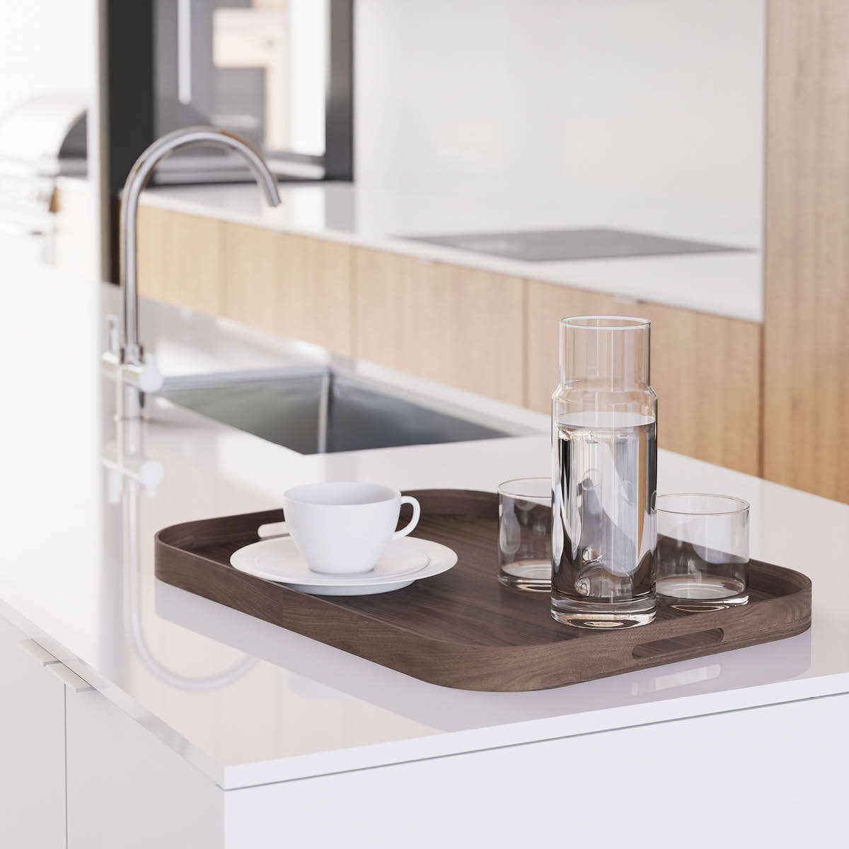 Bellhop 558 Serveringsbricka rektangulär 56 cm Valnöt